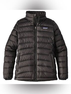 NWT Patagonia® Girls' 600 Fill Down Quilted Black Jacket Coat Size XL 14